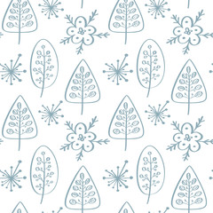 Christmas vector seamless pattern in Scandinavian style. Best for pillow, typography design, curtains