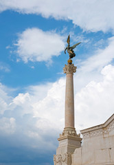 Fototapeta premium National Monument to Vittorio Emanuele II or “Il Vittoriano” in Rome, Italy. Details.
