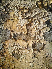 Old cracked wall with paint as background