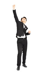 Businessman celebrating success Full Length Portrait