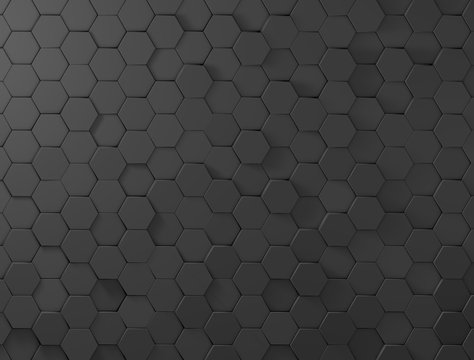 Beautiful abstract shiny light and wall background honeycomb in dark color © kugelwolf