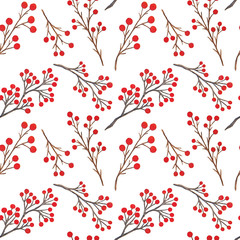 Seamless botanical watercolor pattern background