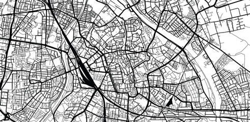 Urban vector city map of Augsburg, Germany