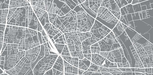 Urban vector city map of Augsburg, Germany - obrazy, fototapety, plakaty