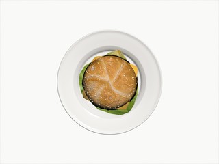 3d render of hamburger