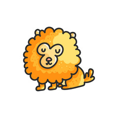 Little cartoon pomeranian dog