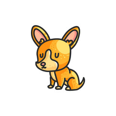 Little cartoon chihuahua dog