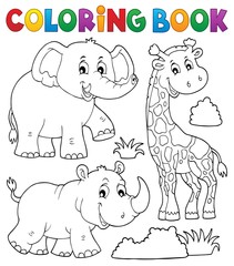 Coloring book African nature theme set 2