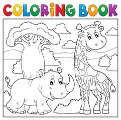 Coloring book African nature topic 2