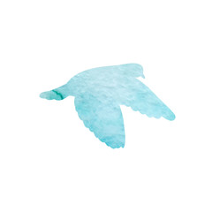 blue watercolor bird silhouette