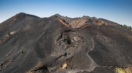 Panorama of a small volcano crater