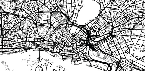 Fototapeta na wymiar Urban vector city map of Hamburg, Germany