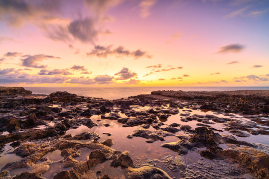 Devil's Bridge at sunrise, Antigua, Antigua and Barbuda, Leeward Islands