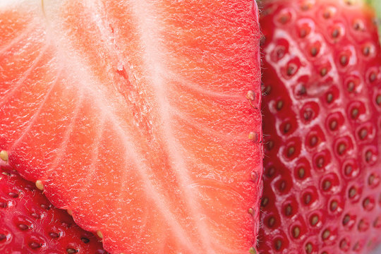 close up of strawberry texture