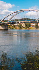 Fototapeta premium Smartphone HD wallpaper of beautiful reflections near Vilshofen - Danube - Bavaria - Germany