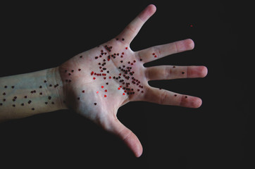 Gentle hand of a girl