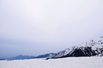 Midagaharal view on snow mountain of Japan alps, Tateyama Kurobe Alpine