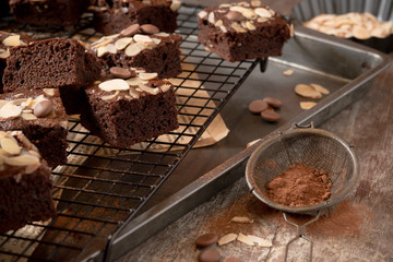 coco power with freshly baked brownies