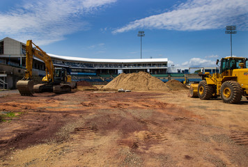 stadium construction excavator 