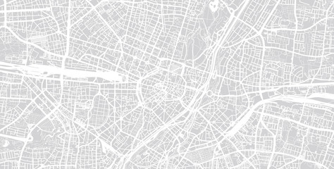 Urban vector city map of Munich, Germany
