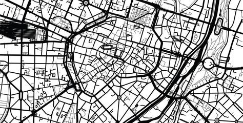 Urban vector city map of Munich, Germany