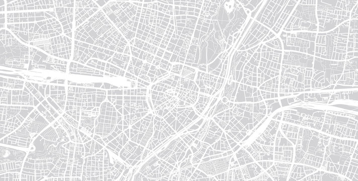 Urban Vector City Map Of Munich, Germany