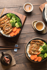 chicken teriyaki food set