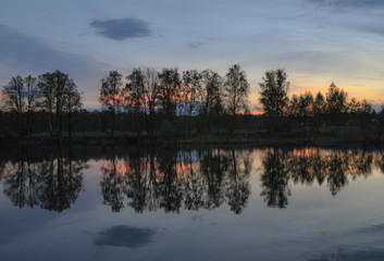 sunset over lake