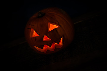 Scary Glowing Halloween Pumpkin