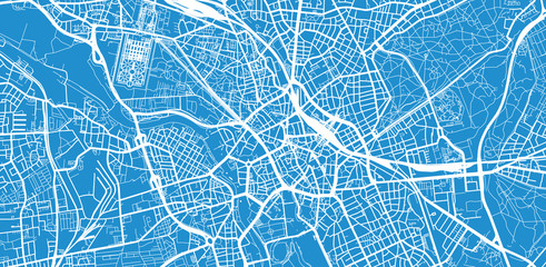 Urban vector city map of Hanover, Germany