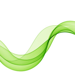 Fototapeta na wymiar Abstract green wavy lines. Colorful vector background. smoke Transparent green wave