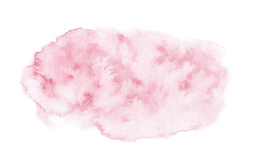Hand painted pastel pink watercolor texture isolated on the white background. Template for cards and wedding invitations.
