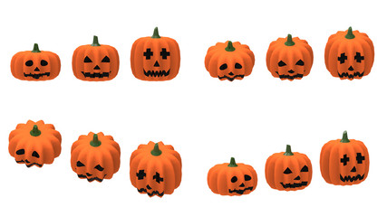 Halloween Pumpkins 3d rendering