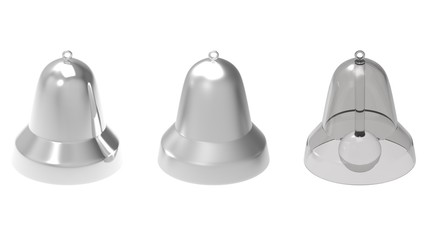 Silver bells 3d rendering