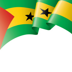Sao Tome and Principe flag, vector illustration on a white background