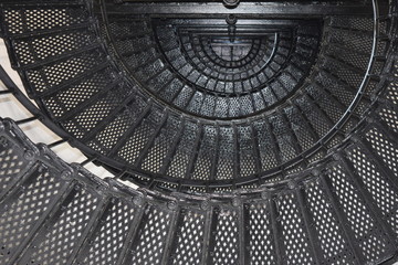 Underneath view of steps in a lighthouse