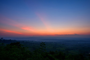 Fototapeta na wymiar Sunset view at the mountain