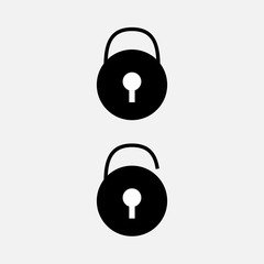Lock and Unlock icon vector