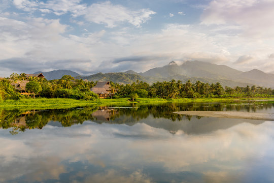 A view from Los Naranjos (Los Angeles) beach towards the Piedras River in Santa Marta, Colombia