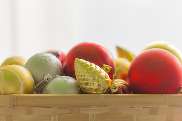 a lot of Christmas toys to decorate the Christmas tree