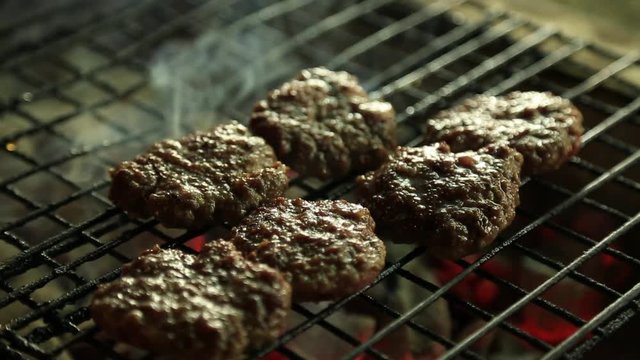 Grill With Sizzling Meatballs