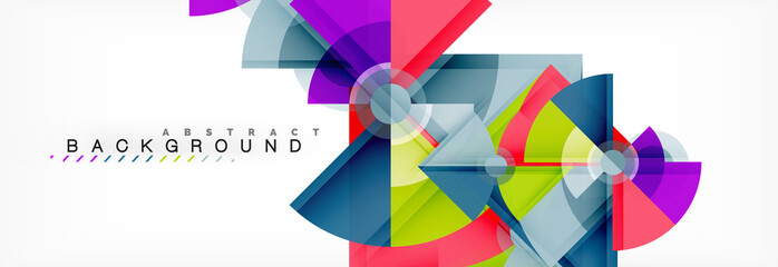 Triangles and circle geometric background