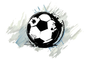 Fototapeta premium Piłka futbolowa z efektem akwareli. Ilustracji wektorowych.
