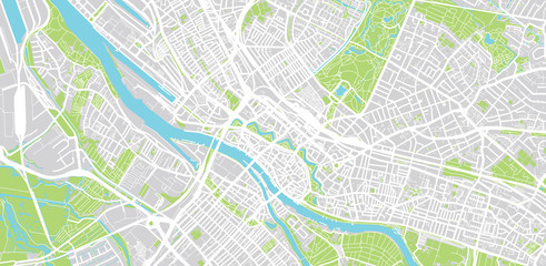 Urban vector city map of Bremen, Germany