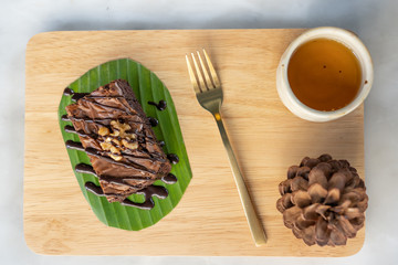 Tea with Chocolate brownie Dessert
