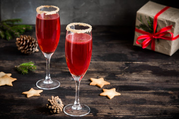 Mimosa cocktail for Christma