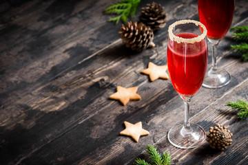 Mimosa cocktail for Christma