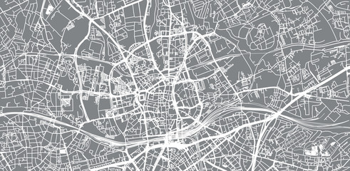 Urban vector city map of Essen, Germany