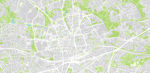 Urban vector city map of Essen, Germany