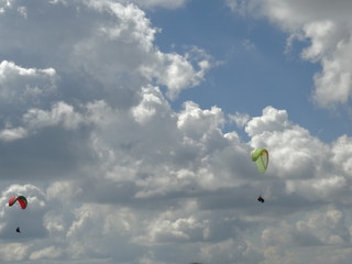 paragliding in the sky